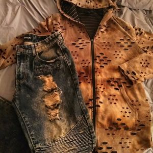 Brown Moto Jeans